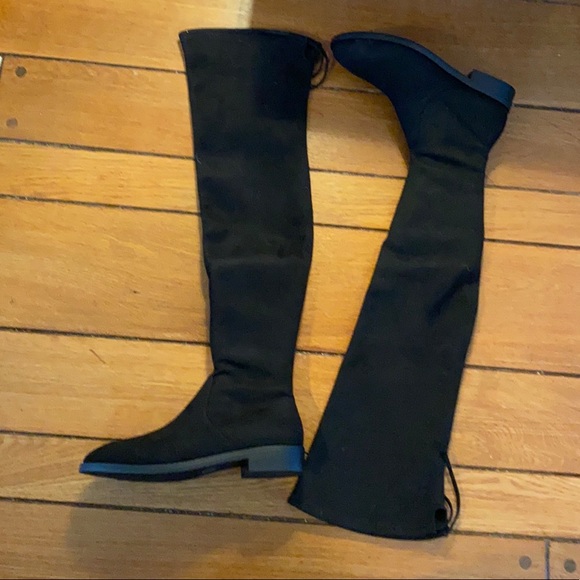 NWT Brand New Stuart Weitzman Black Suede Over-the-Knee Boots 9M - Picture 3 of 8